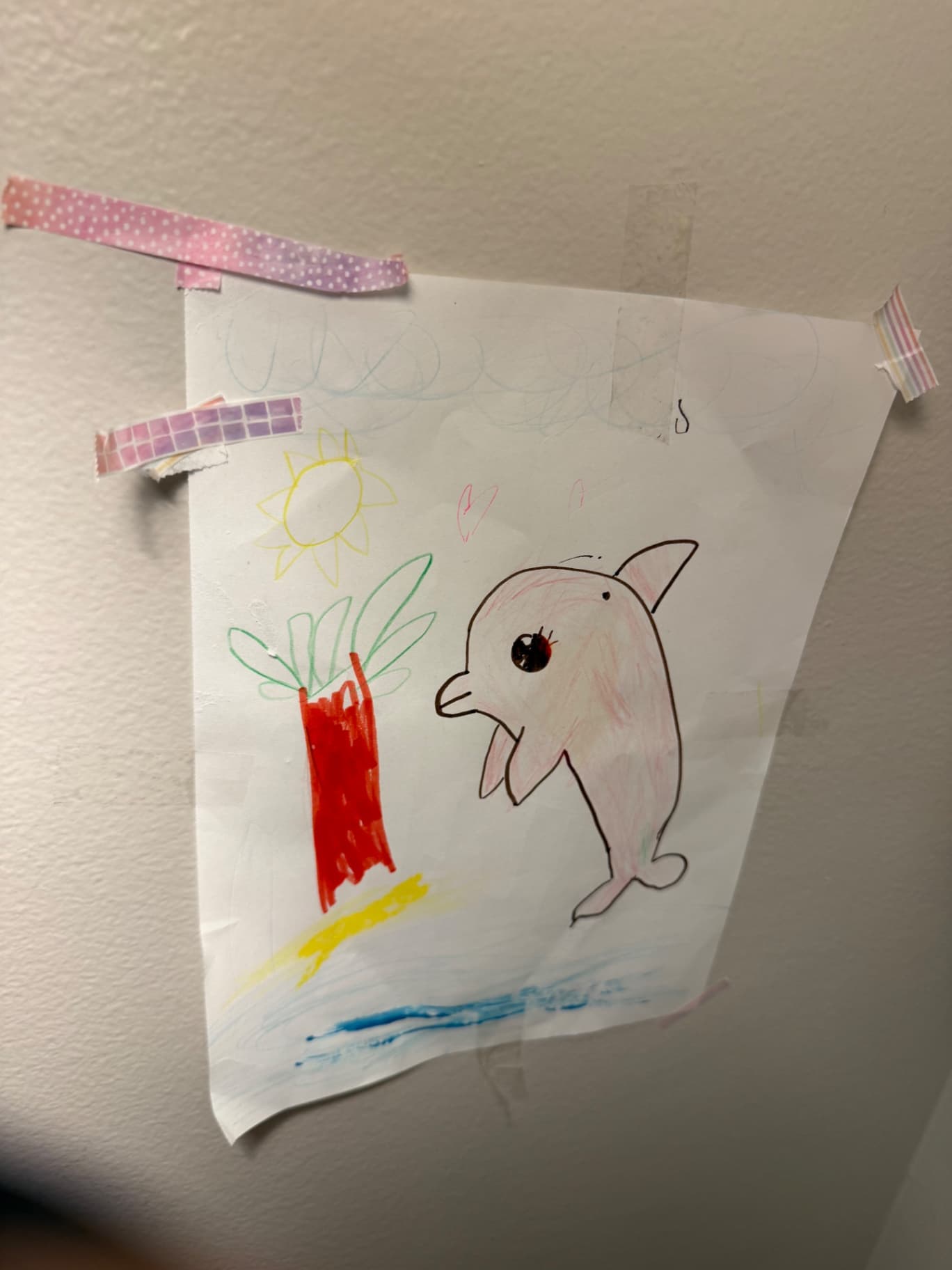 Pink Dolphin Splash β Cammy's pink dolphin painting